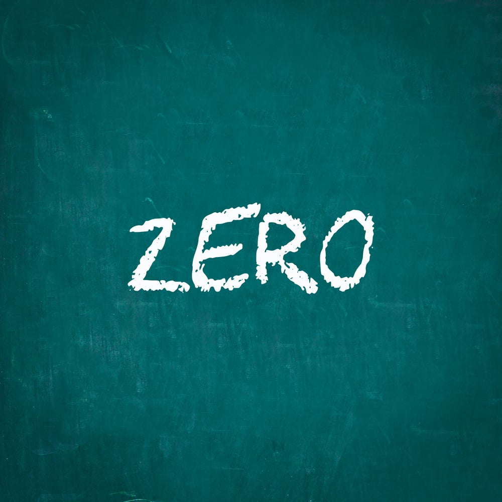 ZERO written on chalkboard